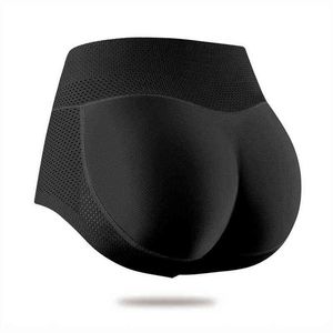 Seamless Butt Lifter Hip Enhancer Panty Hip Pads Shapewear Kvinnor Solid Färg Vadderade Tröjor Underkläder Mittad Midja Fake Ass Ny Y220411