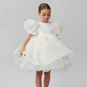 Abiti da ragazza 2-10 anni moda rosa bolla elegante tulle principessa abito festa ballo ragazze bambino regalo di compleanno casual