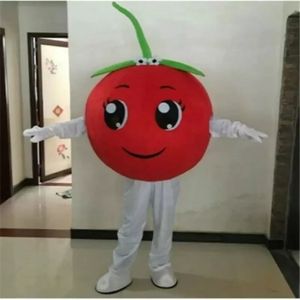 Costumi di mascotte di frutta ciliegia di alta qualità Vestito da festa di fantasia di Halloween Personaggio dei cartoni animati Carnevale Natale Pasqua Pubblicità Costume da festa di compleanno