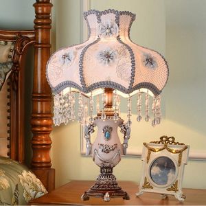 Lampy stołowe x 35 cm w stylu europejskim sypialnia sypialnia nocna romantyczne oświetlenie domowe ściemnialne do salonu