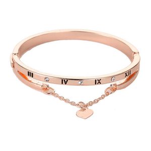 Roman Bracelet Digital tassel peach heart temperament versatile Korean Bracelet fashion jewelry wire bracelets bangles