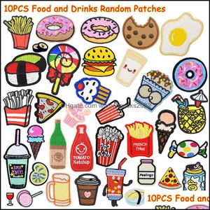 Sewing Notions Tools Apparel 10Pcs Diy Food And Drink Patches Random For Clothing Iron Embroidered Patch Applique On Accessories Badge Clo