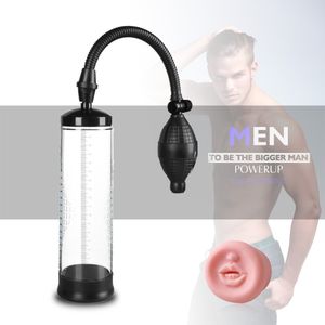 Penis Pump A vácuo Extender Aumentador Ereção Exercitador Treinador Dick Prolong Enhancer Erotic Sexy Toys for Men