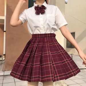 Skirts Japanese Women Jk High Waist Students School Uniform Pleated A-Line Mini Plaid Harajuku Preppy SkirtsSkirts