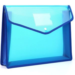 Expandable Poly File Envelopes Plastic Document Folder Button Closure Waterproof File Pouch
