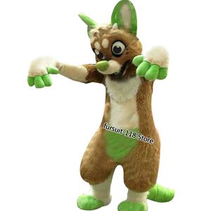 Fursuit Długowłosy Husky Dog Fox Wolf Maskotki Kostium Futro Postać z kreskówki dorosłych Halloween Party Cartoon Set # 087