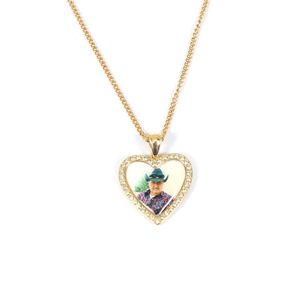 Pendant Necklaces China Professional Customized Po Picture Heart Shape Bling Diamond Necklace For Women ManPendant