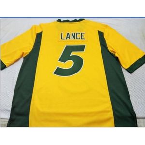 Chen37 Goodjob 남성 청소년 여성 ND State Bison Trey Lance #5 Football Jersey Size S-5XL 또는 사용자 정의 이름 또는 번호 저지