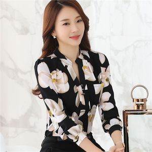 coreano OL office chiffon impresso blusa feminina camisa tops femininos plus size camisas femininas roupas tops e blusas femininas blusas 210412