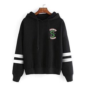 Riverdale z kapturem bluzy południowe węża z kapturem z kapturem Riverdale Kobiety długie rękawowe pullover z kapturem swobodne ubrania 201203