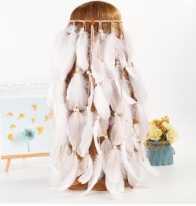 Haimeikang Ethnic Feather Hair Band f￶r Women Dream Catcher Festival Head Band Justerbara h￥rband Bohemian Acc Qylgxm