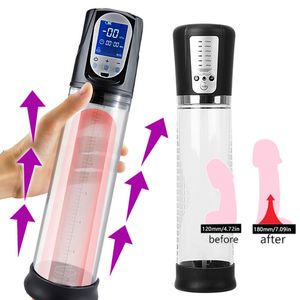 Pompa per pene elettrica Vacuum giocattoli sexy per uomini Extender Penile Enlarger Erezione Masturbatore maschile Articoli di bellezza