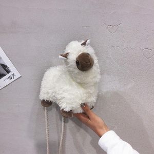 Kosmetiska väskor fall höst och vinter koreansk ins söt rolig personlighet päls alpaca mjuk syster messenger väska utländsk stil liten bagcosm