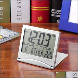 Inne zegary akcesoria dekoracje domowe ogród mt-033 kalendarz budzik data wyświetlania data temperatura elastyczna mini biurko cyfrowy LCD Thermo