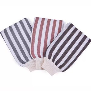 Glove Bathing Towel Rubbing Mud Remove Dead Skin Scrub Thickening Striped Printing Bath Washcloth Wholesale