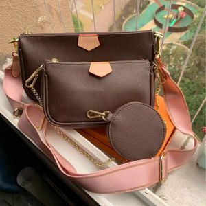 Toppkvaliteter Kvinnor axlar handväska messenger axelväskor av god kvalitet läder pursar damväska 3 unids/set handväskor