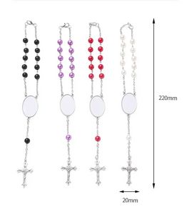 Nuovo rosario di sublimazione collana di perline croce pendente in metallo all'ingrosso 2023