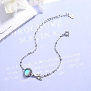 Fish Tail Armband för kvinnor 2022 Trend Fashion Colorful Moonstone Girls Fine Jewelry Wedding Party Gift Link Chain Chain Chain