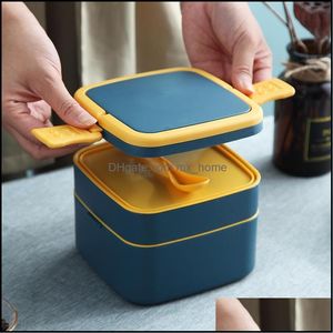 Andra babyfoder Portable Lunch Box Table Ware Plastic mikrov￥gsv￤rme Double Layer Student Food Container Middag Hink 7 2M MXHOME DHIPZ