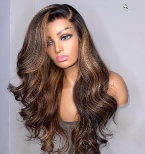 Lace Wigs Highlight Wig HD Frontal Colored Human Hair Ombre Body Wave 13X6 Front 180 Density Braizilian For Black Women