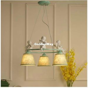 Lampade a sospensione Nordic 3L / 6L Uccello Angelo Deco Stile moderno Creativo Breve Ristorante Luci Personalizzate Rustico Fabaric LampPendant