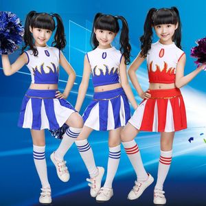 Kläder set tjej barn akademisk klänning skol uniformer set barn flickor student jazz kostymer pojke tävling kostym cheerleader sitklotin
