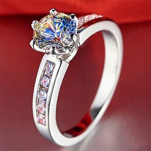 10K White Gold Women Ring Diamonds 1 2 3 4 5 Carat Round Elegant Wedding Party Engagement Anniversary Ring Trendy 220816