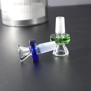 Os mais recentes acessórios de tubos de fumantes de fumantes de gole de vidro de vidro de vidro com alça redonda erva seca 14 mm de 18 mm para macho para a água Bong Tool Plates