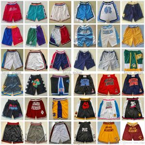 Basketball Shorts Just Don Short Retro Sports Pocket Zipper Sweatpants Pant Space Jam Tune Flint Tropics Semi Pro 33 Jackie Moon NCAA