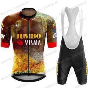 Team Jumbo Visma Cycling Clothing Summer Jersey Set Men Road Bike Shirt Suit fietsen Bib shorts MTB Maillot uniform