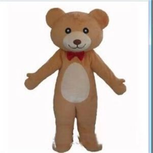 Professional factory Halloween red tie bear costume bear Mascot Clothing Carnival Adult Fursuit Cartoon Dress