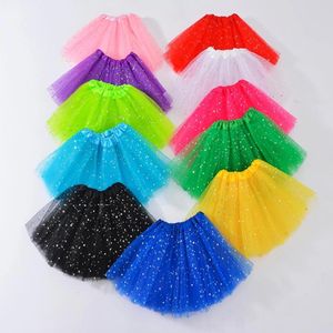 Meninas tutu saias crianças roupas estrela glitter balés fantasia pettiskirt lantejoula palco de dancewear verão tule princesa mini vestido