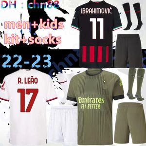 Ibrahimovic Jersey de football AC Milans Giroud R Leao Bennacer Theo Romagnoli Florenzi Tonali Rebic Shirt Football Maillot Men Kid