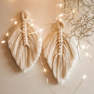 Tapissries Boho Macrame Wall Hanging Leaf Tapestry Decor Bohemian Tassel Chic Home Living Room Bedroom Headboard Decoration Accessories