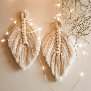 Gobeliny Boho Macrame WALL WAKING LEAF TOBESTRY Dekorun