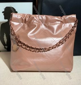 12A Upgrade Mirror Quality Luxuries Designers 22 Handbag Quilted Hobo Tote Women Small Real Leather Bucket Purse Shopping Tote Calfskin Shoulder Rose Gold Chain Bag