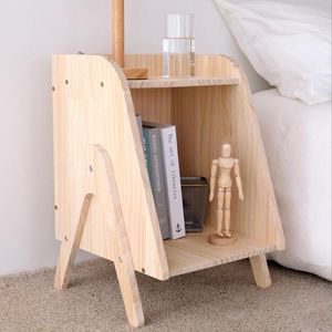 Wholesale Solid wood simple bedside table Bedroom Furniture modern bedsides shelf small family short cabinet creative bedside tables