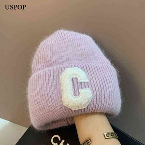 Beanie/Skull Caps Ball Caps USPOP 2021 New Winter Women's Hat Kintted Wool Skull T220823