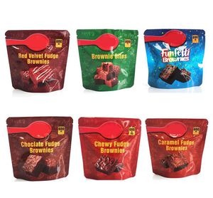 Bolsas de embalagem infundidas com brownies 600 mg de bolo vazio mastigável lanche de chocolate de chocolate Veludo vermelho