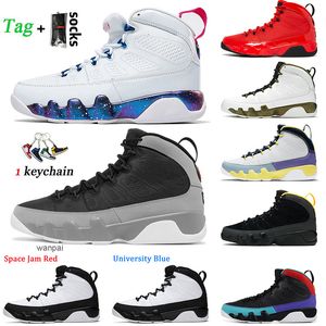 2024 With Socks Jumpman 9 Particle Grey 9s Basketball Shoes Chile Red High OG Women Mens Trainers White Pink Multi Color Change The World
