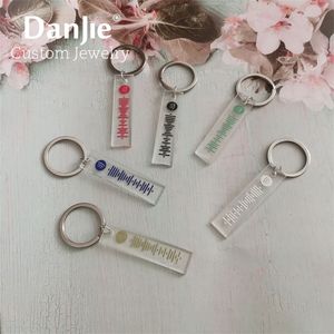 Personalized Acrylic Music Spotify Code Keychain Women Men Custom Strip Song Singer Code Lover Couples Key Door Ring Gifts 220516