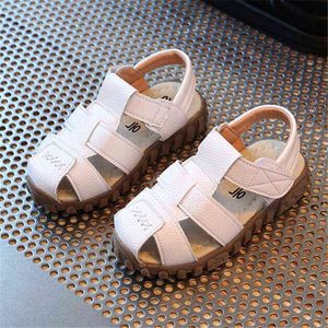MHYONS 2020 Summer Baby Boy Shoes Kids Beach Sandals For Boys Soft Leather Bottom Non-Slip Stängd tå Safty Shoes Chiles Shoes G220523