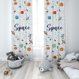 Занавес DRAPES SPACE COODE и крошечные фигуры Детская девочка Детская комната Специальный дизайн навес крючок крючок Blackout Reallous Windows