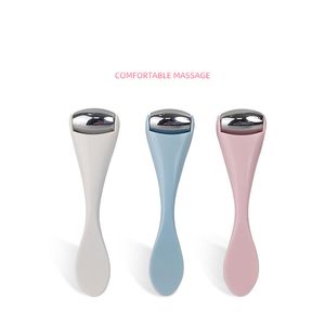 Mini metal eye beauty instrument face massage stainless steel ice roller alloy ball eyes introduction instrument pink blue white free ship 10pcs