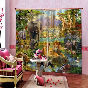 European style Blackout Curtain custom high quality animal Window 3D Curtains For Living Room Bedroom Hotel darkened interior