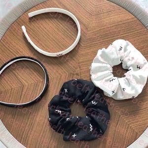 Simple Letter Print Headband Solid Color Printed Hair Ties Elastic Thin Hair Hoop Womens Ponytail Holder Hairs Ring