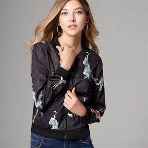 2019 New Winter Autumn Women Lengeve Jackets Coats Fashion Causal Ladies Prints High Quality Jackets T200319