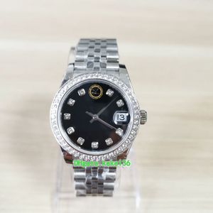 Super BPF Ladies Wristwatches 278384RBR 278384 31mm Diamentowy Granicy Ze Stali Nierdzewnej Czarny Dial Sapphire Jubileusz Bransoletka Automatyczne Mechaniczne Kobiety Zegarek Zegarki