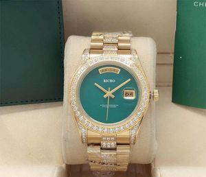 Diamond Watch Men Stylowe złote kalendarz kalendarz Bransoletka składana Klucz Master Men Luxury Designer Watches T176