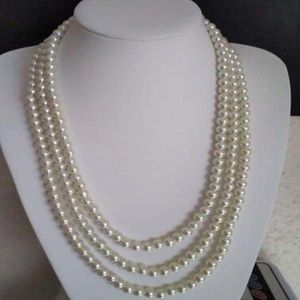 Collana di perle da 6 mm 3 fili